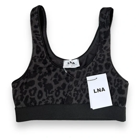 LNA Black Leopard Sports Bra | NWT Size Small - Picture 3 of 10
